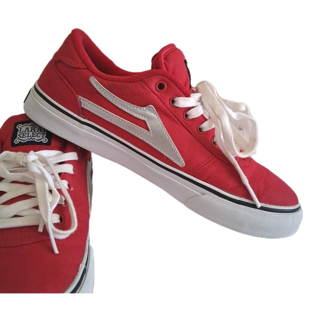 LAKAI Manchester Red/White Skate‎ Shoes Mens Size 6 Canvas Skateboard Sneakers